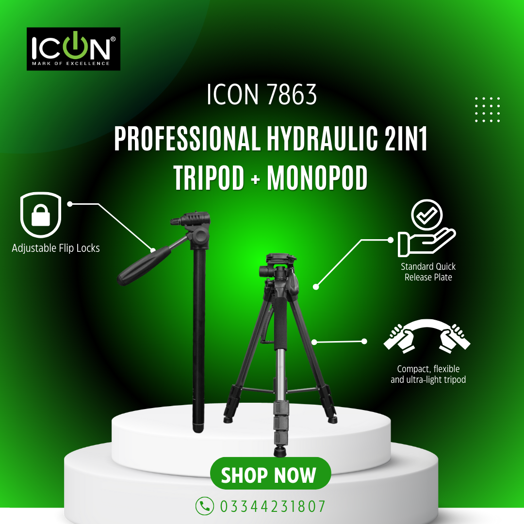 ICON 7863 Professional Hydraulic 2 in 1 Tripod + Monopod